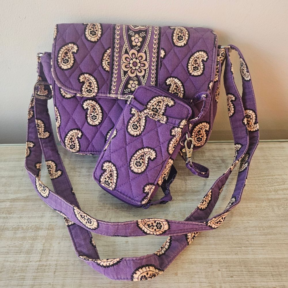 Vera Bradley Purple Paisley Crossbody Bag Set